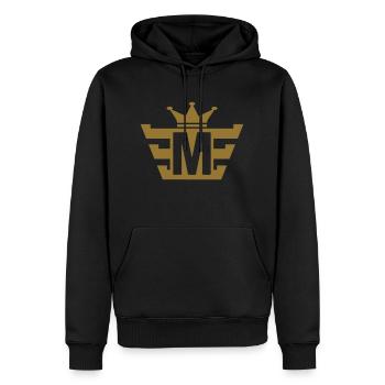 m_royal - Sweat à capuche Premium bio Homme - noir - Devant - Nico (187cm)