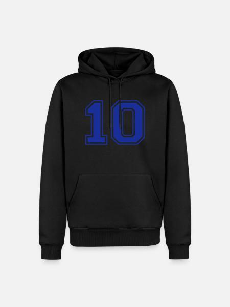 10 - Nummer - Zahl - Männer Premium Bio Hoodie - Schwarz