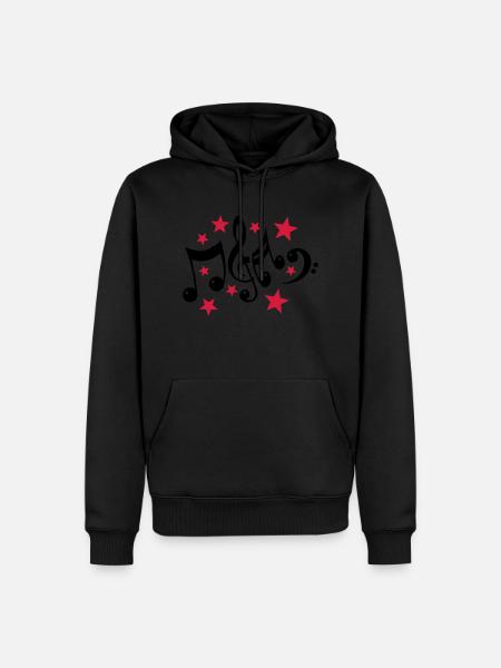Music Notes and Stars 2c - Men’s Premium Organic Hoodie - black