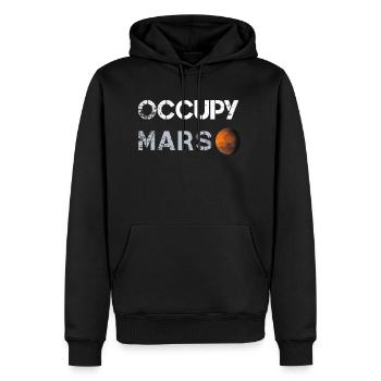 occupy mars - Sweat à capuche Premium bio Homme - noir - Devant - Nico (187cm)
