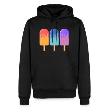 Eis am Stiel 004 AllroundDesigns - Männer Premium Bio Hoodie - Schwarz - Vorne - Nico (187cm)
