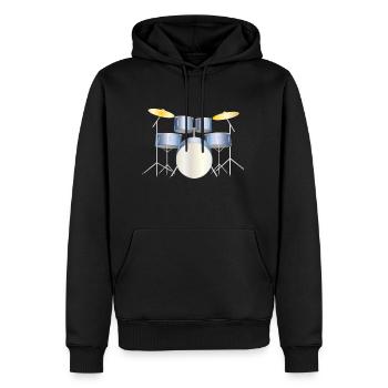 drums blue - Sweat à capuche Premium bio Homme - noir - Devant - Nico (187cm)