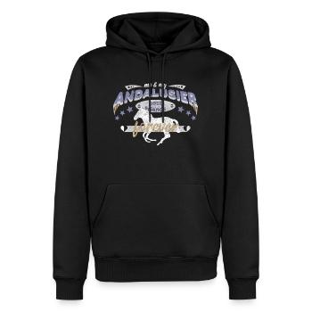 Andalusier Pferd Pferdebesitzer best friends BFF - Männer Premium Bio Hoodie - Schwarz - Vorne - Nico (187cm)