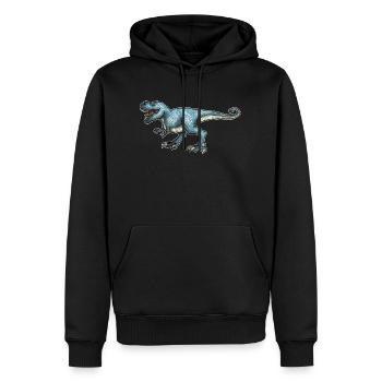 T-Rex - Männer Premium Bio Hoodie - Schwarz - Vorne - Nico (187cm)