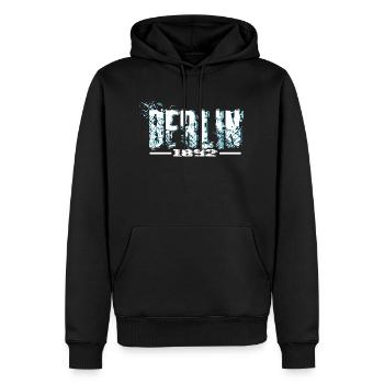 Berlin - Sweat à capuche Premium bio Homme - noir - Devant - Nico (187cm)