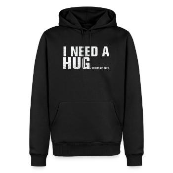 Ich Brauche Ein Großes Glas Bier - lustig Geschenk - Männer Premium Bio Hoodie - Schwarz - Vorne - Nico (187cm)