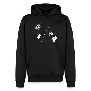 Poker - Männer Premium Bio Hoodie - Schwarz - Vorne - Nico (187cm)