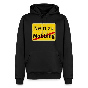 Nein zu Mobbing Ärgern Mobben Geschenk Stop - Männer Premium Bio Hoodie - Schwarz - Vorne - Nico (187cm)