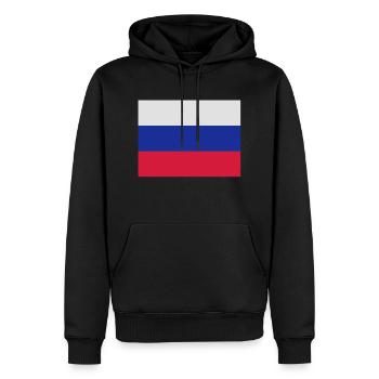 drapeau_russie - Sweat à capuche Premium bio Homme - noir - Devant - Nico (187cm)