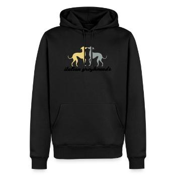 Italienisches Windspiel - Männer Premium Bio Hoodie - Schwarz - Vorne - Nico (187cm)