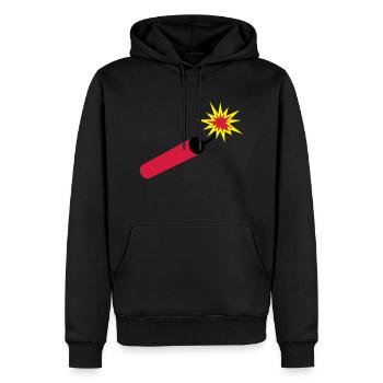 dynamit___f3 - Sweat à capuche Premium bio Homme - noir - Devant - Nico (187cm)