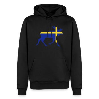 Schweden Elch - Männer Premium Bio Hoodie - Schwarz - Vorne - Nico (187cm)