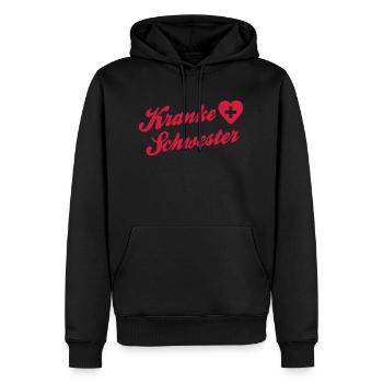sœur malade - infirmière - Carnaval - Sweat à capuche Premium bio Homme - noir - Devant - Nico (187cm)