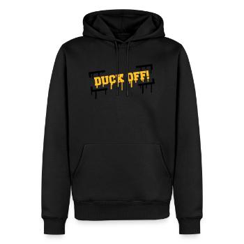 Duck Off Graffiti - Männer Premium Bio Hoodie - Schwarz - Vorne - Nico (187cm)