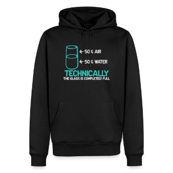 Techniquement, le verre est toujours plein - Sweat à capuche Premium bio Homme - noir - Devant - Nico (187cm)