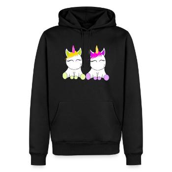 Amis Licorne - Sweat à capuche Premium bio Homme - noir - Devant - Nico (187cm)