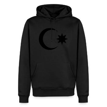 azerbaijan Aserbaidschan Mond und Stern - Männer Premium Bio Hoodie - Schwarz - Vorne - Nico (187cm)