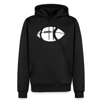 Football rugby - Sweat à capuche Premium bio Homme - noir - Devant - Nico (187cm)