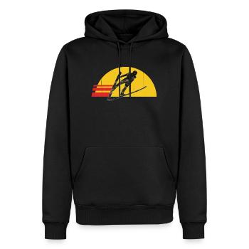 Skispringen Retro Skispringer - Männer Premium Bio Hoodie - Schwarz - Vorne - Nico (187cm)