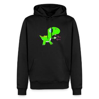 Tee Rex - Männer Premium Bio Hoodie - Schwarz - Vorne - Nico (187cm)