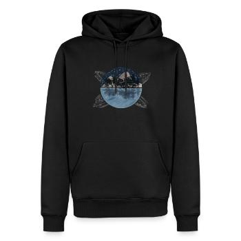 Frappé par la foudre - Rêveur - Sweat à capuche Premium bio Homme - noir - Devant - Nico (187cm)