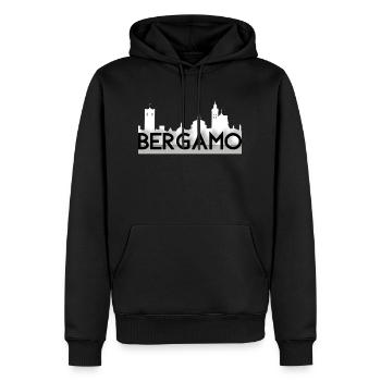Bergamo Silhouette - Männer Premium Bio Hoodie - Schwarz - Vorne - Nico (187cm)