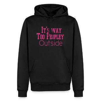 It's Way Too Peopley Outside Slim Fit T-Shirt gift - Männer Premium Bio Hoodie - Schwarz - Vorne - Nico (187cm)
