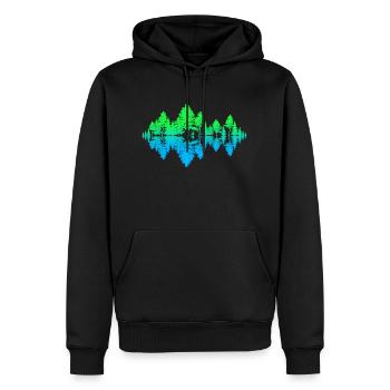 Bruit de la nature (printemps) - Sweat à capuche Premium bio Homme - noir - Devant - Nico (187cm)