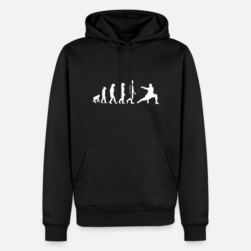 Kung-Fu-Evolution - Männer Premium Bio Hoodie - Schwarz