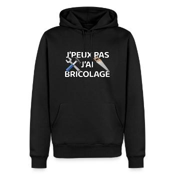 J’peux pas j’ai bricolage - Sweat à capuche Premium bio Homme - noir - Devant - Nico (187cm)