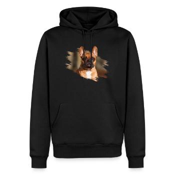 French bulldog - Men’s Premium Organic Hoodie - black - Front - Nico (187cm)