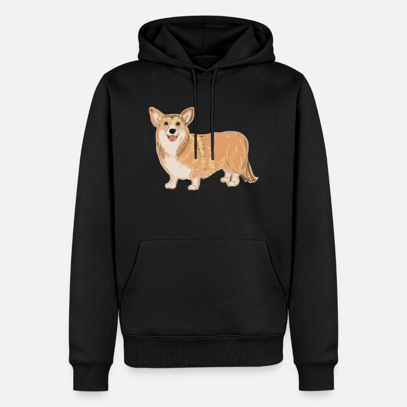 Corgi debout - Sweat à capuche Premium bio Homme - noir