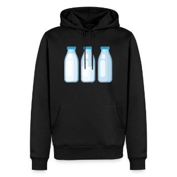 lait - Sweat à capuche Premium bio Homme - noir - Devant - Nico (187cm)