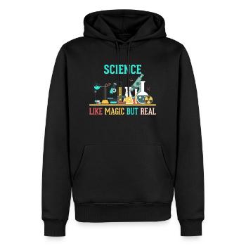 SCIENCE - LIKE MAGIC BUT REAL - Sweat à capuche Premium bio Homme - noir - Devant - Nico (187cm)