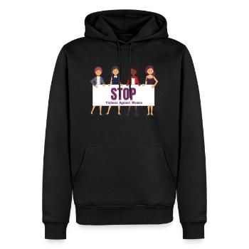 Tshirt Stoppt häusliche Gewalt gegen Frauen - Männer Premium Bio Hoodie - Schwarz - Vorne - Nico (187cm)