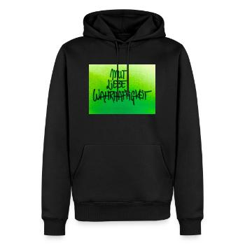 MUT, LIEBE, WAHRHEIT - Männer Premium Bio Hoodie - Schwarz - Vorne - Nico (187cm)