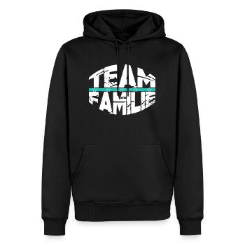 familienwerte faith christmas greeting - Männer Premium Bio Hoodie - Schwarz - Vorne - Nico (187cm)