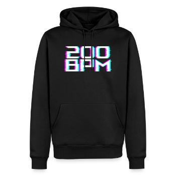 Uptempo 200BPM - Sweat à capuche Premium bio Homme - noir - Devant - Nico (187cm)