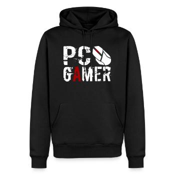 PC Gamer Maus Gaming Zocken - Männer Premium Bio Hoodie - Schwarz - Vorne - Nico (187cm)
