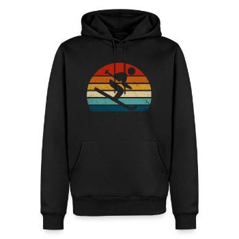 Retro-Ski - Männer Premium Bio Hoodie - Schwarz - Vorne - Nico (187cm)