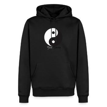yin yang - Sweat à capuche Premium bio Homme - noir - Devant - Nico (187cm)