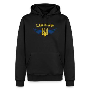 Ukraine Ruhm und Ehre - Männer Premium Bio Hoodie - Schwarz - Vorne - Nico (187cm)