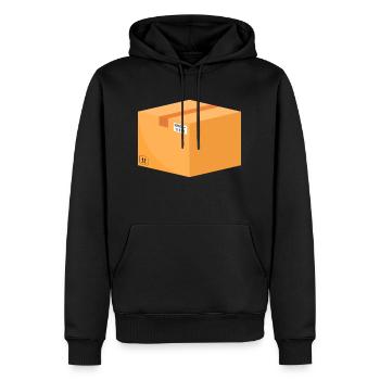 Commande de colis - Sweat à capuche Premium bio Homme - noir - Devant - Nico (187cm)