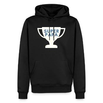 SUPERPAPA 2 - Sweat à capuche Premium bio Homme - noir - Devant - Nico (187cm)