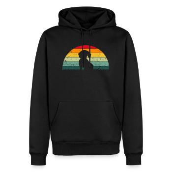Dackel Dackelhund Hunde Silhouette Retro Vintage G - Männer Premium Bio Hoodie - Schwarz - Vorne - Nico (187cm)