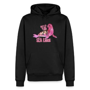 Ocean Sublimation - Men’s Premium Organic Hoodie - black - Front - Nico (187cm)