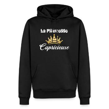 La princesse capricieuse - Sweat à capuche Premium bio Homme - noir - Devant - Nico (187cm)