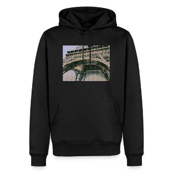 Villes Landmark Paris Tour Eiffel - Sweat à capuche Premium bio Homme - noir - Devant - Nico (187cm)