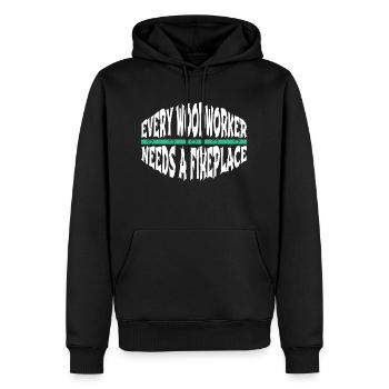 funny quote americas forestry logging - Männer Premium Bio Hoodie - Schwarz - Vorne - Nico (187cm)
