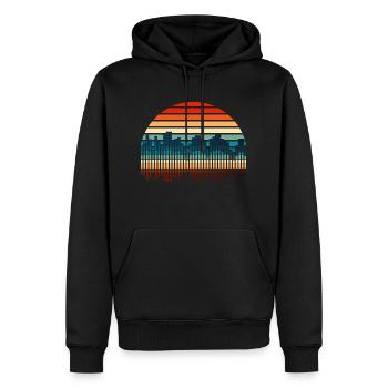 Amateurs de musique DJ Idée Cadeau Rétro Soundwave - Sweat à capuche Premium bio Homme - noir - Devant - Nico (187cm)